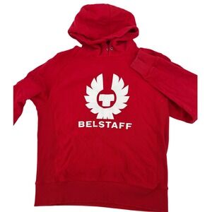 Belstaff Hoodie Sweatshirt Men's‎ Size L Red Large Logo